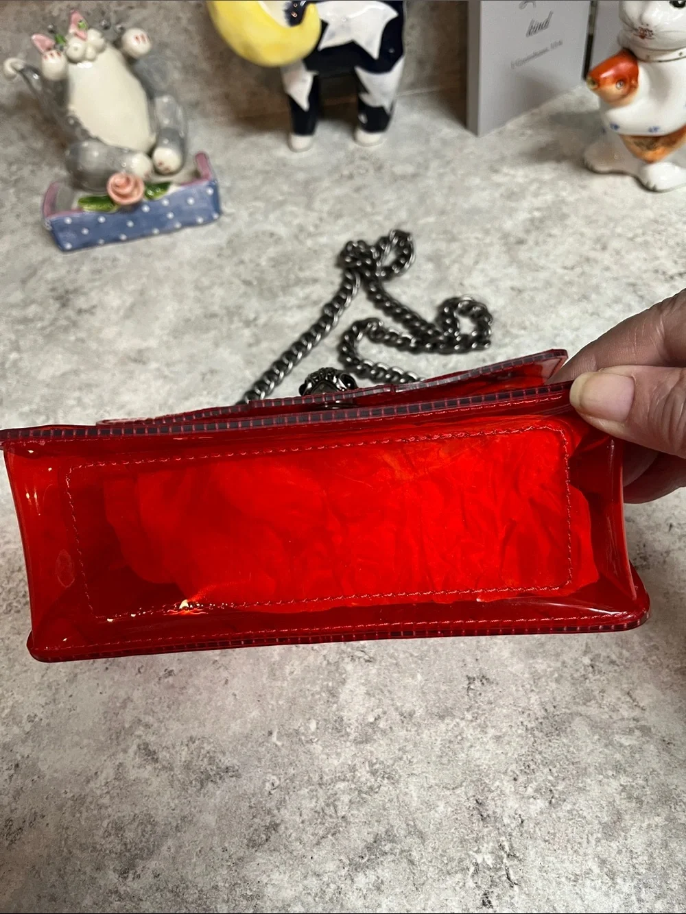 NWOT Kurt Geiger Red Quilted Chain Shoulder Bag by
